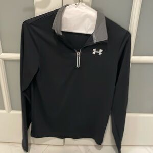 Under Armour Men’s long-sleeve pullover running shirt with thumb holes -black